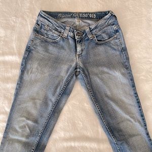 Vintage Original Guess mid wash Jeans 015 Logo with zipper ankle